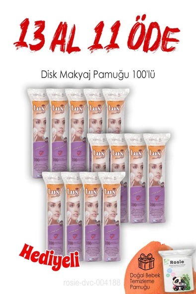 13 AL 11 ÖDE 100'lü Lux Disk Makyaj Pamuğu ve ROSIE ürün görseli 1
