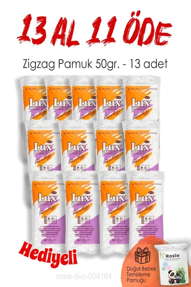 13 AL 11 ÖDE Lux Zigzag Pamuk 50gr. ve ROSIE ürün görseli 1