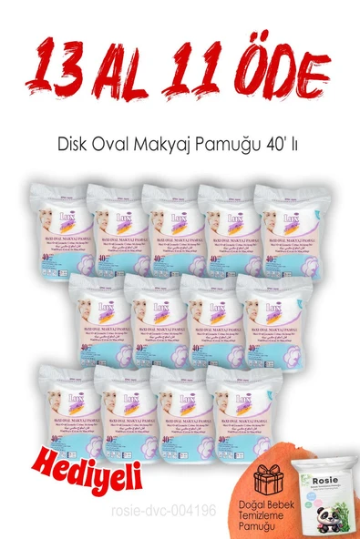Lux 13 AL 11 ÖDE Disk Oval Makyaj Pamuğu 40' lı ve ROSIE ürün görseli 1