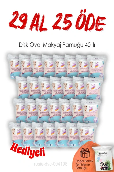 29 AL 25 ÖDE Lux Disk Oval Makyaj Pamuğu 40' lı ve ROSIE ürün görseli 1