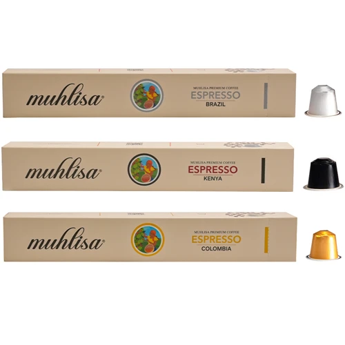 Muhlisa Espresso 3 Çeşit Kapsül Kahve Seti Brazıl, Kenya, Colombia (30 KAPSÜL) ürün görseli 1