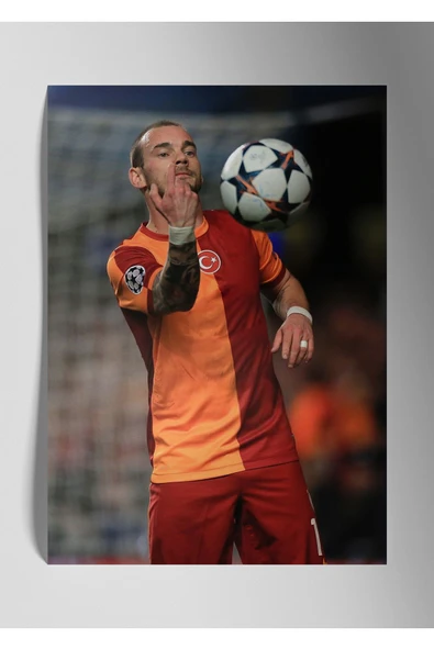 Metal Baskı Parlak Duvar Tablosu - Wesley Sneijder ürün görseli 1