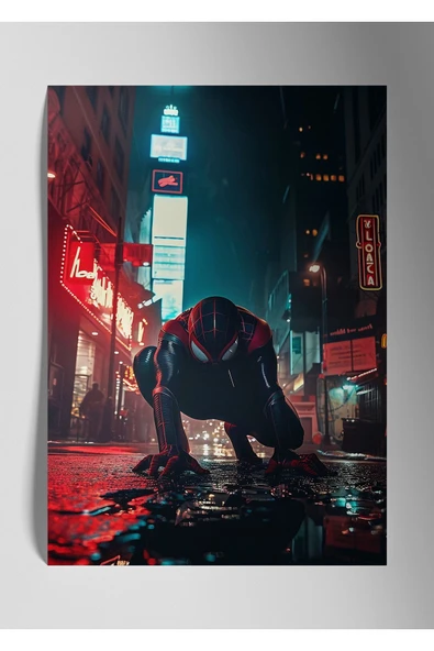 Metal Baskı Parlak Duvar Tablosu - SpiderMan Miles Morales Marvel ürün görseli 1