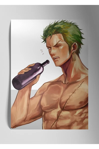 Metal Baskı Parlak Anime Duvar Tablosu - Roronoa Zoro One Piece ürün görseli 1