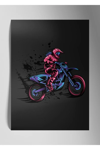 Dirtbike Motosiklet - Metal Poster Tablo ürün görseli 1