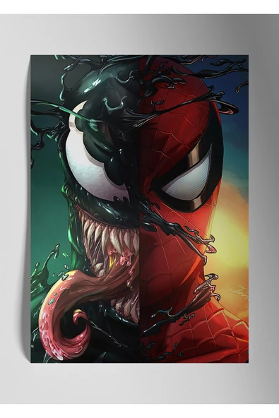 Metal Baskı Marvel Parlak Duvar Tablosu - Spiderman Venom ürün görseli 1