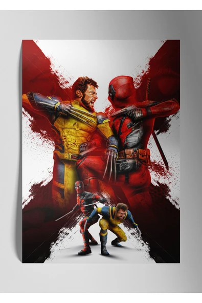Deadpool & Wolverine Marvel - Metal Poster Tablo ürün görseli 1