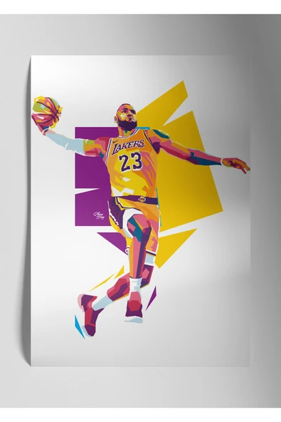 Metal Baskı Parlak Duvar Tablosu - Lebron James Lakers ürün görseli 1