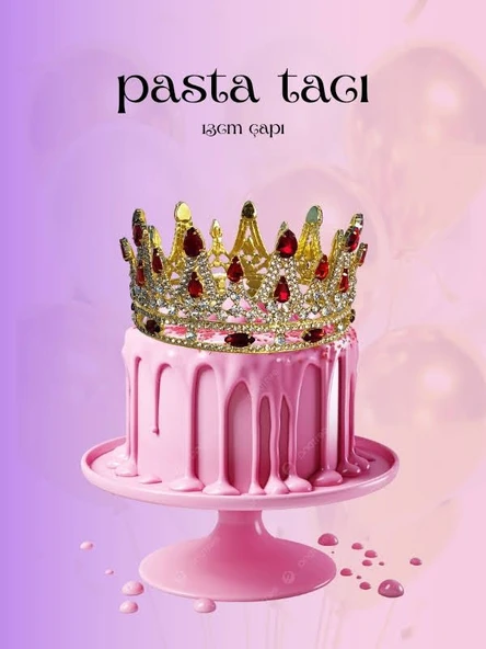 Pasta Tacı Doğum Günü Tacı Kraliçe Tacı Brithday Tacı Kına Düğün Tacı Kral Gold Gümüş Kaplama 13cm ürün görseli 1