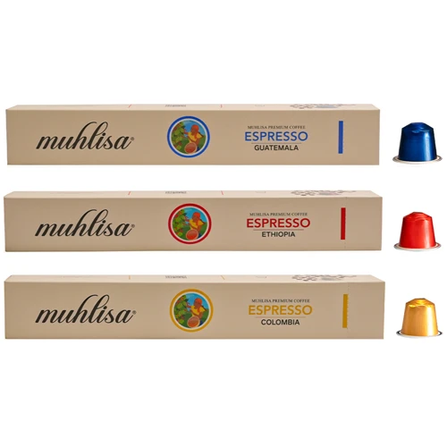 MuhMuhlisa Espresso 3 Çeşit Kapsül Kahve Seti Guatemala, Ethiopia, Colombia (30 KAPSÜL) ürün görseli 1