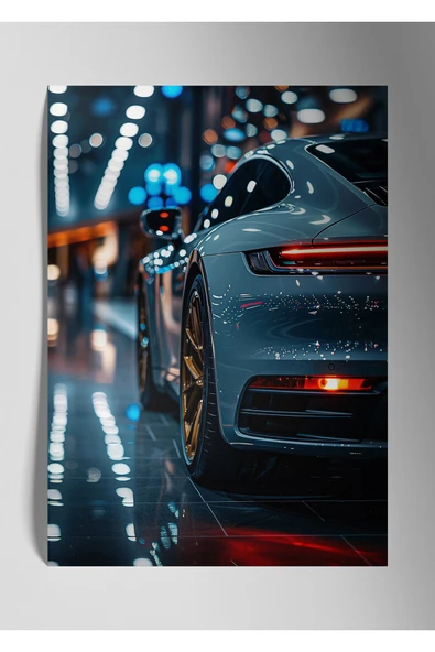 Metal Baskı Parlak Araba Duvar Tablosu - Porsche ürün görseli 1