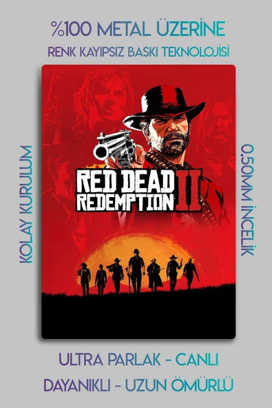 Metal Baskı Parlak Duvar Tablosu - RDR2 - Red Dead Redemption 2 - Resim 2