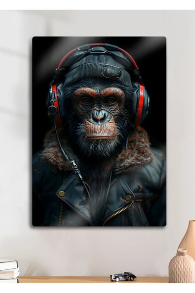 Maymun Stilist Monkey - Dekoratif Metal Tablo ürün görseli 1