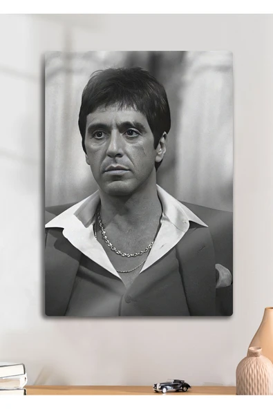 Scarface, Yaralı Yüz, Al Pacino - Metal Baskı Parlak Tablo ürün görseli 1