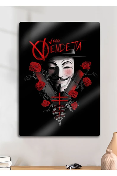 V for Vendetta - Metal Baskı Dekoratif Tablo ürün görseli 1