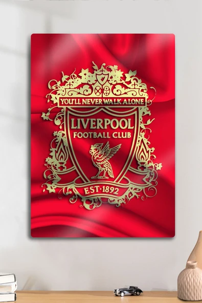 Metal Baskı - Liverpool LFC, Logo Temalı, Parlak Dekoratif Tablo ürün görseli 1