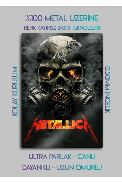 Metallica - Dekoratif Metal Tablo - Resim 2