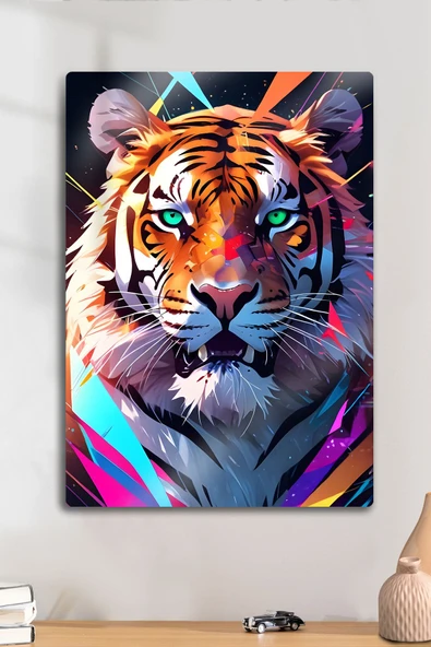 Metal Parlak Baskı - Tiger, Kaplan Dekoratif Tablo ürün görseli 1