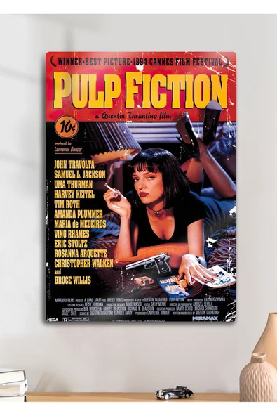 Mia Wallace's Pulp Fiction - Metal Baskı Parlak Tablo ürün görseli 1