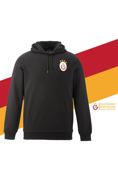 Galatasaray Orijinal Lisanslı Sweat Kapüşonlu Logolu Siyah Sweat ürün görseli 1