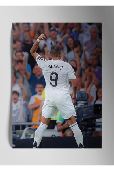 Metal Baskı Parlak Duvar Tablosu - Kylian Mbappe Real Madrid ürün görseli 1