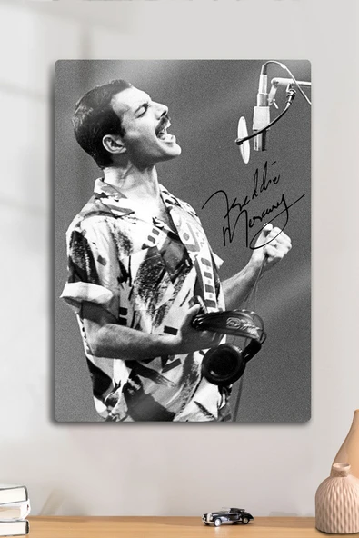 Metal Baskı - Freddie Mercury, Queen, İmzalı Bohemian Rhapsody, Dekoratif Tablo ürün görseli 1