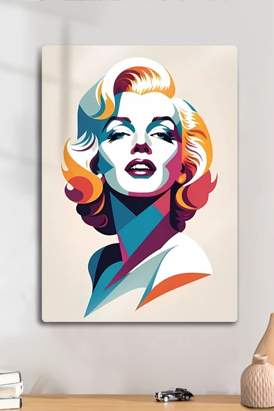 Metal Baskı - Marilyn Monroe Dekoratif Tablo, Canlı, Parlak ürün görseli 1
