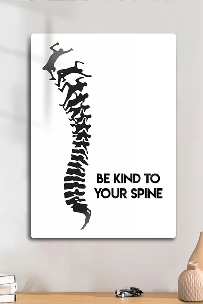 Metal Baskı - Pilates, Fitness, Yoga, Omurga Sağlık Temalı, Be Kind to Your Spine Tablo ürün görseli 1