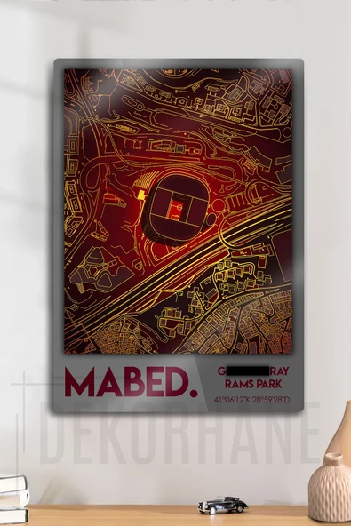 Metal 3D Baskı - Mabed Stadyum Kordinatlı, Sarı Kırmızı Taraftar Tablosu ürün görseli 1