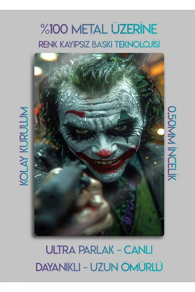 Metal Baskı Duvar Tablosu - Joker - Resim 2