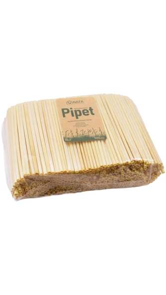 Buğday Sapından Ekolojik Pipet 15cm - 500 Adet ürün görseli 1