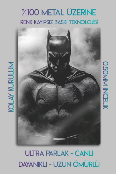 Metal Baskı Parlak Duvar Tablosu - Batman DC - Resim 2