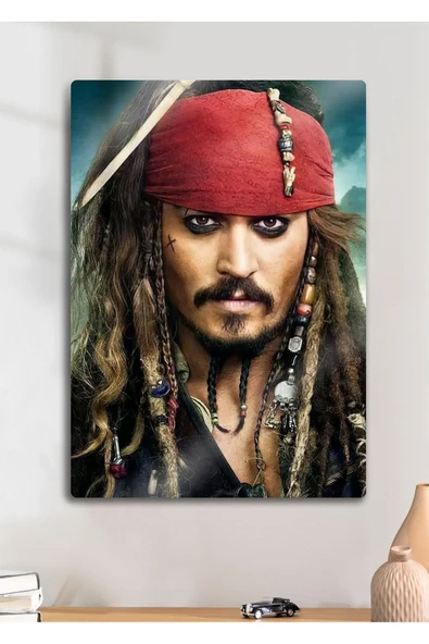 Karayip Korsanları, Jack Sparrow - Parlak Metal Baskı Tablo ürün görseli 1
