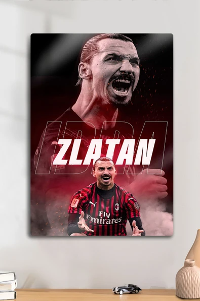 Metal Baskı, Zlatan İbrahimoviç Milan - Parlak Dekoratif Sporcu Duvar Tablosu ürün görseli 1