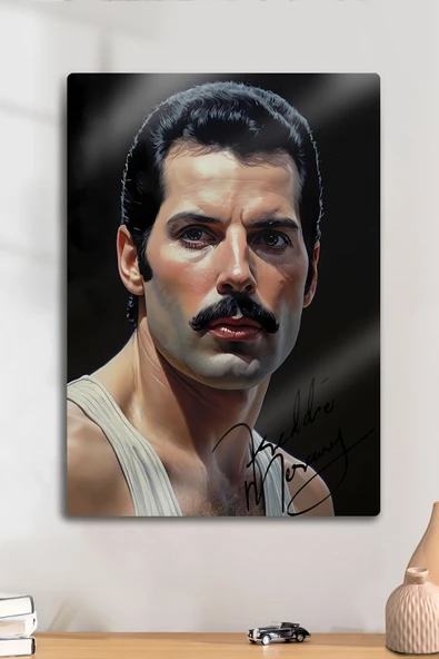 Metal Baskı - İmzalı Freddie Mercury, Queen, Bohemian Rhapsody, Dekoratif Tablo ürün görseli 1