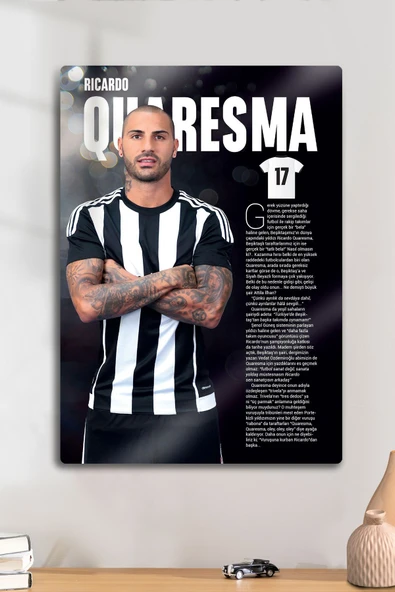 Metal Baskı, Ricardo Quaresma B.JK Bessiktas - Parlak Dekoratif Sporcu Duvar Tablosu ürün görseli 1