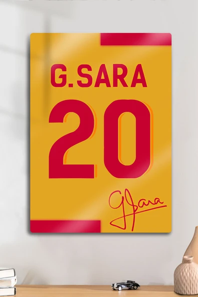 Metal Baskı - İmzalı G.Sara, Sarı Kırmızı Taraftar, Dekoratif Tablo ürün görseli 1