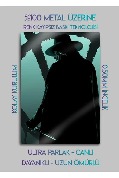 V for Vendetta - Metal Baskı Dekoratif Tablo - Resim 2