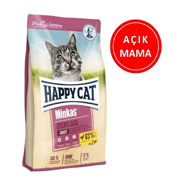 Happy Cat Minkas Sterilised Kısırlaştırılmış Kedi Mama 1 kg AÇIK ürün görseli 1
