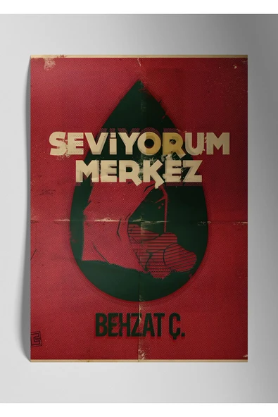 Behzat Ç. Metal Baskı Parlak Duvar Tablosu - Seviyorum Merkez ürün görseli 1