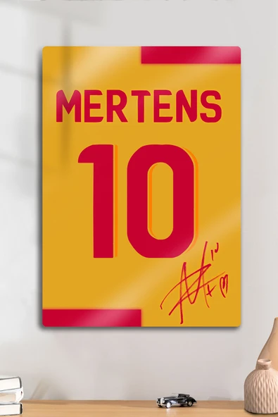 Metal Baskı - İmzalı Dries Mertens, Sarı Kırmızı Taraftar, Dekoratif Tablo ürün görseli 1