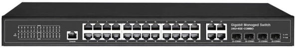 Longline 24 PORT FULL GIGABIT MANAGED SWITCH+2SFP SLOTS ürün görseli 1