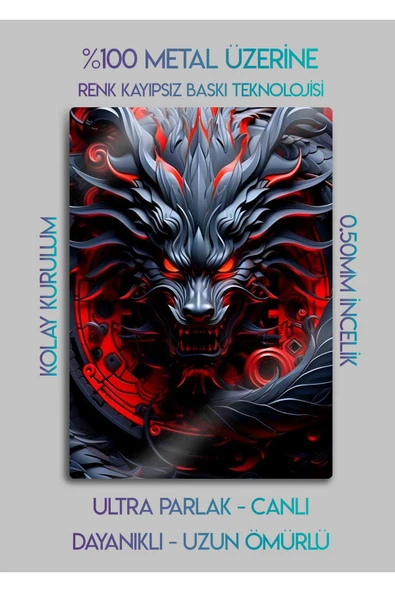 Aslan Lion - Metal Duvar Tablosu - Resim 2