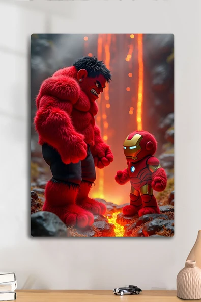 Metal Baskı Marvel Parlak Duvar Tablosu - Mini Hulk İronman, Kids, Çocuk Posterleri ürün görseli 1