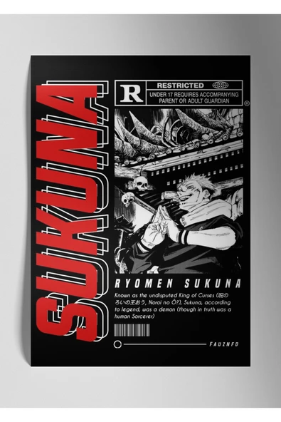 Jujutsu Kaisen Ryomen Sukuna - Metal Poster Tablo ürün görseli 1