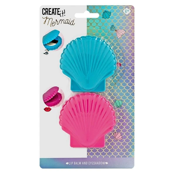 Create It Dudak Balmı ve Göz Farı Seti - Mavi Pembe - Mermaid ürün görseli 1