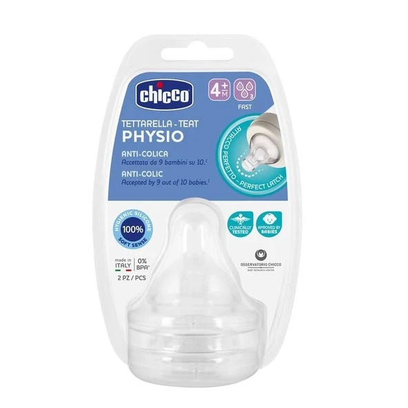 Chicco Wellbeing Silikon 2'li Biberon Emziği 4 ay+ ürün görseli 1