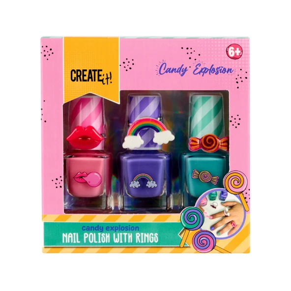 Create It Oje ve Yüzük Seti - Gökkuşağı - Candy Explosion ürün görseli 1