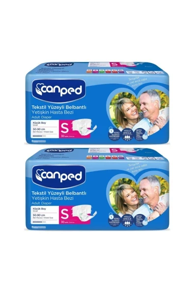 Canped Tekstil Yüzeyli Belbantlı KÜÇÜK BOY S BEDEN 60 ADET HASTA BEZİ ürün görseli 1