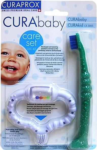 TechTic Curaprox Curababy Bebek Diş Fırçası ve Diş Kaşıma Seti ürün görseli 1